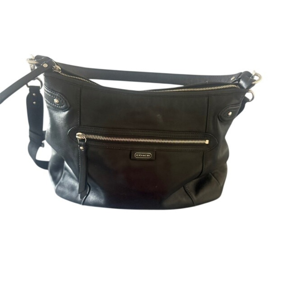 Coach Taylor Hobo Bag Women Large Black Excellent Leather Crossbody F23937